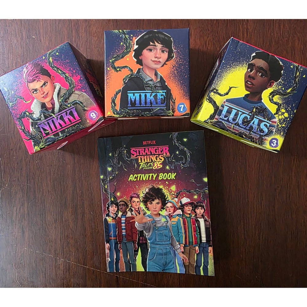 Stranger Things Tales From 85 Activity Book & 4 Boxes Mike Lucas Nikki dustin